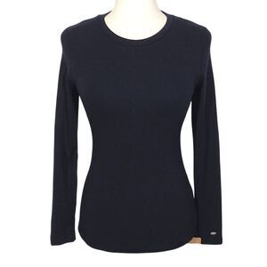 OGL EcoMousse LiteWarm Soft Stretchy Long Sleeve Brami Top Navy Size Medium